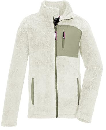 killtec Mädchen Sherpa Fleecejacke KOW 350 GRLS FLC JCKT, gebrochenes weiss, 128, 42216-000