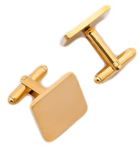 Skcess Manschettenknöpfe Für Herren Gold, Manschettenknöpfe Quadrat Titan Manschettenknöpfe 1.8X1.8 cm