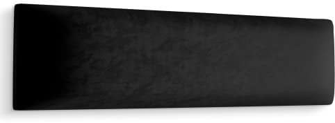 Muralo Velvet Wall Cushion - Fabric Upholstered Panel for Bedroom, Living Room, Bed, Bed Headboard, Modern Luxury Padded Upholstery Panel (Black, 70 cm x 15 cm)