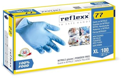 REFLEXX R77 300 Guanti nitrile uso alimentare SP - 3 gr - VARIE TAGLIE - 300 PZ - OFFERTA - Idonei al contatto TUTTI GLI ALIMENTI (L)