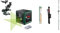 Bosch Cross line Laser Quigo Green with Universal clamp MM 2 (Green Laser for Better Visibility, housing Made of Recycled Plastic) + Bosch Telescopic Rod TP 320 (Adjustable Height of 106-320 cm)