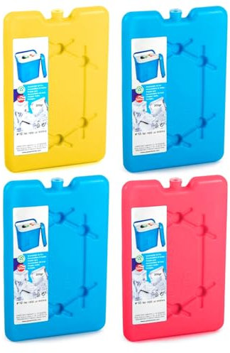 AC - Pack de 4 Acumuladores de Frío N.º 12-200 G - Fabricado en Plástico - Ideal para Mantener la Temperatura en tu Nevera portátil - 16 x 11 x 1,5 cm - Color Aleatorio