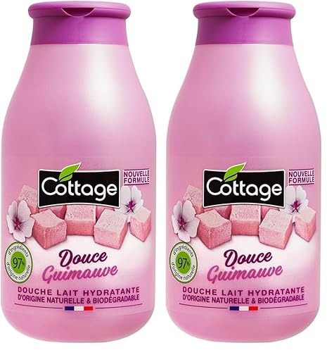 Cottage – Douche Lait Hydratante – Douce Guimauve – 97% D’Ingrédients D’Origine Naturelle – Made in France – 250 ml (Lot de 2)