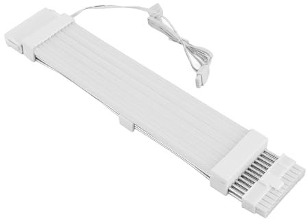 Netzteil Kabel, RGB Kabel Verlängerungs PC, ARGB PC Kabel Motherboard Netzteil Kabel Unterstützung 5V 3 Pin Synchronisiertes 18AWG ARGB Netzteil Kabel für Desktop (24PIN