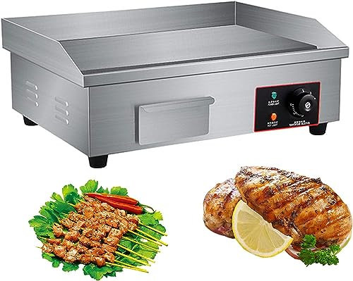 3000W Electric Countertop Griddle, 220V Stainless Steel Hot Plate with 0-300° Adjustable Thermostatic Control, for Home and Commercial BBQ