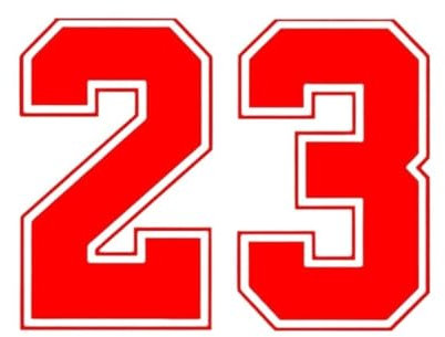 Xingyue Aile 1 pz Decorazioni per finestrini Auto Numero 23 Adesivo Divertente Adesivo in Vinile Adesivi per paraurti Auto Decorazione di Bellezza per Auto(Rosso,20x15 cm M)