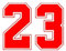 Xingyue Aile 1 pz Decorazioni per finestrini Auto Numero 23 Adesivo Divertente Adesivo in Vinile Adesivi per paraurti Auto Decorazione di Bellezza per Auto(Rosso,20x15 cm M)