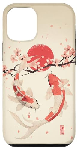 Cherry Blossom Koi Carp Fish Japanese Sakura Graphic Art Case for iPhone 12/12 Pro