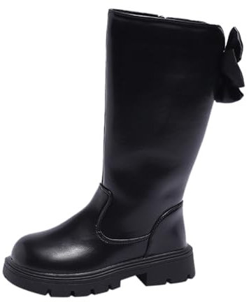 Stivali da Ragazza alla Moda Stivaletto Bambina Stivaletti Impermeabili Bambina Stivaletti Bimba Invernali Stivali con Pelo Bambina Scarpe Ragazza Scarponcini Ragazze Invernali (Black, 33 Big Kids)
