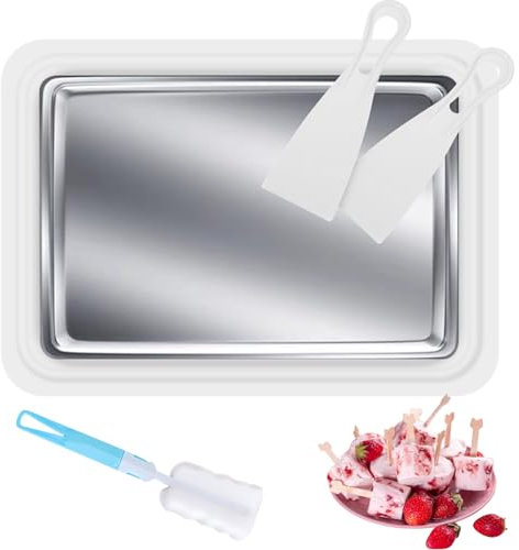 Vegena Instant Ice Cream Maker - Instant Ice Cream Roll Maker with 2 Scrapers, Rolled Ice Cream Maker, Ice Cream Roller Maker Pan, Instant Gelato Pan/Roll for Homemade Rolled Cream Frozen Yogurt