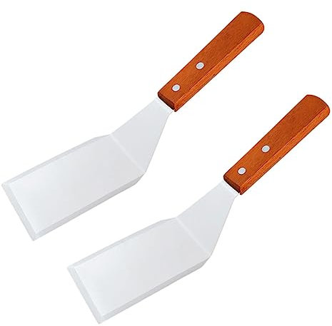 Alipis 2stücke Edelstahl Grill Steakspachtel Tragbare Küchenschaufel Mit Ergonomischem Griff Für Effizientes Braten Für Zuhause Und Gastronomie