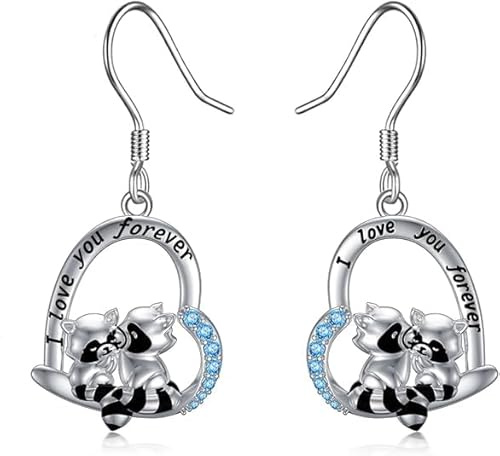 HARMONY BOLA Kuh/Kaninchen/Tiger Ohrringe 925 Sterlingsilber Katze/Waschbär Ohrringe Tier Schmuck Muttertagsgeschenke für Damen