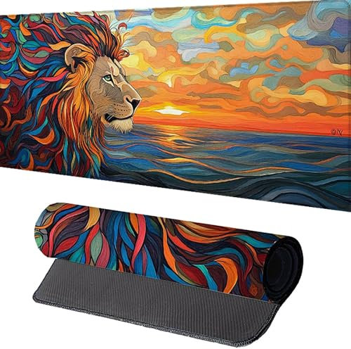 Large Mouse Mat 1000 x 500 x 3mm, Extended Mouse Mat Animal Mouse Pad Yellow Desk Pad, Adults Kids Gaming Mouse Pad, Keyboard Pad with Stitched Edges Non-Slip Rubber Base for Desk Decor, Gifts 4-C