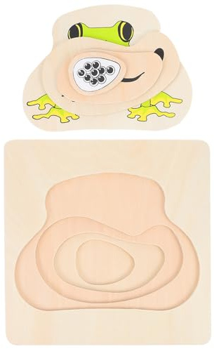Veemoon Puzzle Multistrato in Legno, Giocattolo Educativo Seghetto Alternativo, Tabellone Puzzle per Sviluppo Cognitivo e Coordinazione Occhio-mano, Regalo
