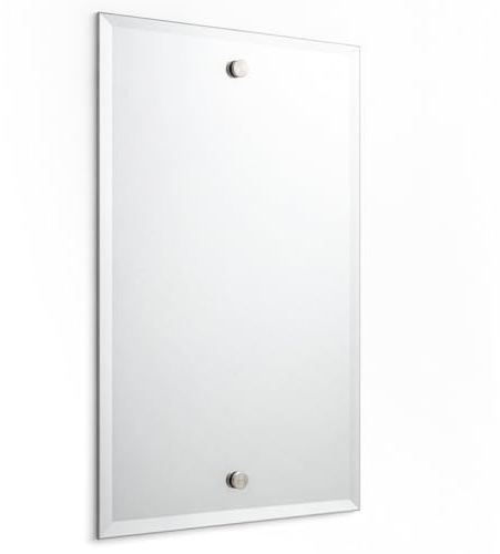 evergoods Frameless Rectangular Wall Mirror, Bevelled Edge Bathroom Mirror with Pre-Drilled Holes, HD Shatter-Proof Glass, Vertical or Horizontal Hanging for Bedroom Living Room (45 * 30cm)