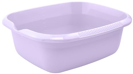keeeper björk Universal-Schüssel, Eckig, 9 l, Soft Purple | Integrierte Mess-Skala, Seitliche Griffe mit Anti-Rutsch-Struktur, Tropffreies Entleeren, Platzsparend ineinander nestbar