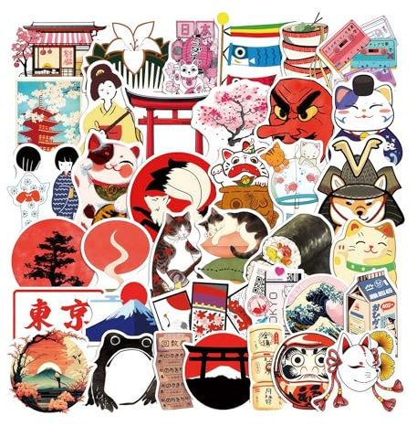 Bubaxuce Japan Reise Aufkleber 100 Stücke Vinyl wasserdichte Dekor Japan Sticker für Laptop Trinkflasche Mobiltelefon Autofenster Fahrrad Motorrad Skateboard Erinnerungsalbum