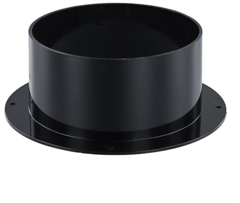 ABS Pipe Connector Round Flange Ventilation Flange for HVAC Bathroom Fan Ducts Dryer & Exhaust Pipes – 75/100/125/150/200 mm Black Duct Fitting(125MM)