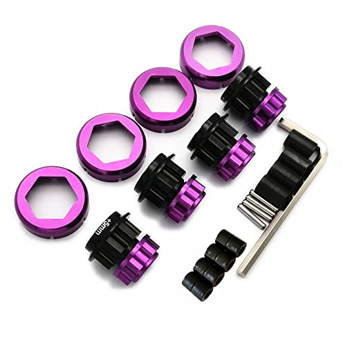 CrazyRacer 17mm Hex Wheel Conversion with 5mm Extensions Right-Hand Threaded M5 Purple for HPI Savage Flux X XL 21 25 SS 4.6