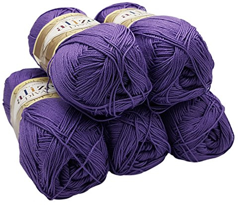 Alize 5 x 100 g Diva Batik Strickwolle, 500 Gramm merzerisierte Strickwolle, Acryl