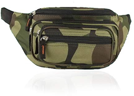 Treend24 Bauchtasche Camouflage Militär mit 5 Fächer / 7 Fächer Hüfttasche Anti Diebstahlt Tasche für Freizeit Sport Wanderung Fahrrad Damen Herren Multifunktion Tasche (Camouflage 1#)