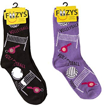 Foozys Damen Crew Socken | Volleyball Spaß Sport Neuheit Socken | 2 Paar
