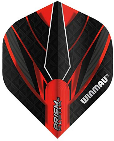 WINMAU Prism Alpha Red & Black Extra Dicke Dart Flights - 1 Sätze pro Packung (3 Flights insgesamt)