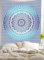THE ART BOX Indie Wandteppich Baumwolle Mandala Wandbehang Deko Teppich Aesthetic Room Decor Dekoration Wandtuch/Strandtuch Wohnzimmer Indische Tücher Schlafzimmer, Blau und Weiß,135x160 Cm