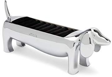 Umbra Dachsie, Moderner Ringhalter in Form eines Dackels für 9 Ringe, Metall, Nickel, Normal