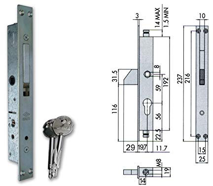 CISA 46307-19-0 SERRATURA INFILARE A SPILLO