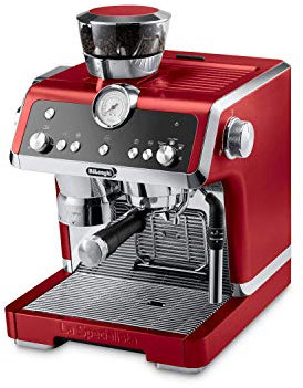 De'Longhi EC9335R La Specialista Espresso Machine with Sensor Grinder, Dual Heating System, Advanced Latte System & Hot Water Spout for Americano Coffee or Tea, Stainless Steel,67.6 oz, Red