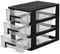 BESPORTBLE Schubladenschrank Schubladenbox Dreischichtiges Lagerregal Organizer Möbel Kunststoff Schublade Typ Schrank Lagerschrank Multifunktions (Schwarz Und Transparent)