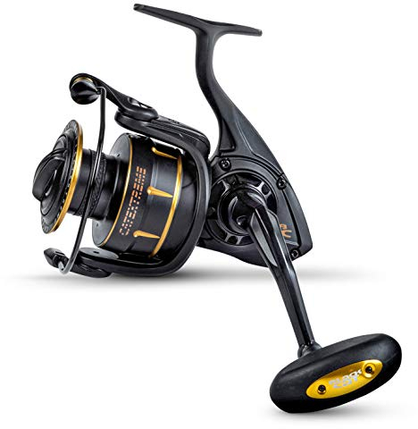 Black Cat brutal starke Catextreme Wels Angelrolle Welsrolle Bremskraft 14Kg 6 Kugellager, schwarz-gelb, 55