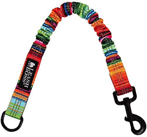 Leashboss Pattern Bungee Dog Leash Extension, 18 Shock Absorbing Lead Extender, Pattern Collection - Large Dog Leash Attachment and Shock Absorber (Blanket Pattern)