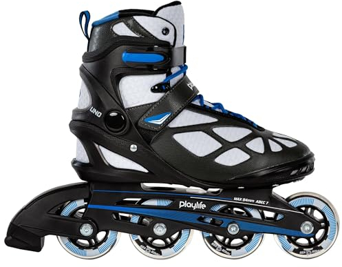 Playlife Inline Skates UNO Black 80, Schwarz, Unisex für Herren und Damen, 80mm/82A Rollen, ABEC 7 Kugellager, Art. nr.: 880259 43