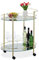 Relaxdays Chariot de Cuisine, 2 Niveaux, Porte-Bouteilles, métal & Verre, HxLxP : env. 79 x 45 x 65,5 cm, Couleur Laiton