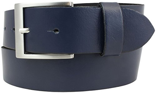 BELTINGER Gürtel Aus 100% Echtem Leder 4 cm | Jeans-Gürtel für Damen Herren 40mm | Spaltleder in 4cm | Marine 80cm
