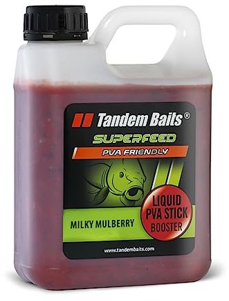 Tandem Baits Karpfen Futter Angelfutter Attraktor SuperFeed Liquid PVA Stick Booster 1000 ml Milch Maulbeere