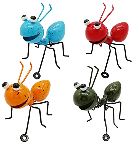 HNBTX Hormigas Metal,4pcs estatuas,Decoracion Jardin Exterior, Pared