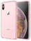 JETech Glitzer Hülle für iPhone XS/X, 5,8 Zoll, Bling Glitter Stoßfeste Stoßstange Handyhülle, Niedliche Glitzernde für Frauen und Mädchen (Rosa)