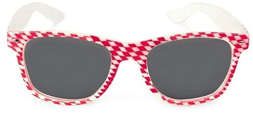 KarnevalsTeufel Bayernbrille Volksfest Bayrische Brille Blau Rot Accessoire Wiesn Partybrille Bavaria (Rot)
