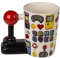 MIJOMA Gamer Kaffeebecher mit Joystick-Griff, Kaffeetasse Teetasse aus Keramik, Fassungsvermögen 300ml für heiße und kalte Getränke (Game Over Joystick)