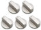 5 Stk 8mm Gasherd Knöpfe,Gas Herd Knöpfe Universal,Gasherd Adapter Zubehör,Kochgeschirrknöpfe Aus Gebürstetem Metall,Universeller Silberner Gasherd-Bedienknopf,Geeignet Zum Ersetzen Von Gasherdknöpfen