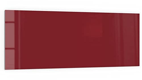 DEQORI Küchenrückwand Glas | Unifarben - Dunkelrot | 125x50 cm | Bad- oder Herd-Rückwand | Herdblende Spritzschutz für Küche & Badezimmer | moderne Deko für Fliesenspiegel
