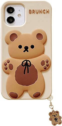 SGVAHY Handyhülle für iPhone 14 Hülle Niedliche iPhone-Hülle Teddybär Kreative Handyhülle mit Schlüsselanhänger Cartoon iPhone Hülle Weiche Silikon Bumper Stoßfeste Abdeckung Schutzhülle für Frauen