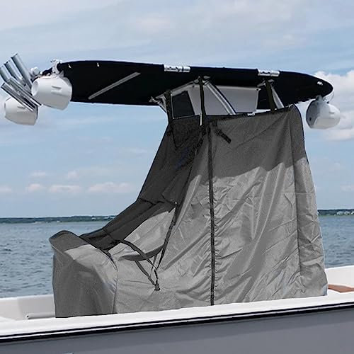 T-Top Housse de console centrale pour bateau, tissu Oxford 600D imperméable de qualité marine, très résistant (gris, 121,9 x 175,3 x 180,3 cm (l x L x H)