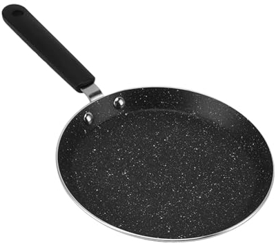 Nonstick Crepe Pan, Aluminum Alloy Tortilla Pan, 10 Inch Pancake Flat Skillet Tawa Dosa Tortilla Pan, Compatible with All Stovetops, Pancake Griddle Comal Pan for Roti, Egg,