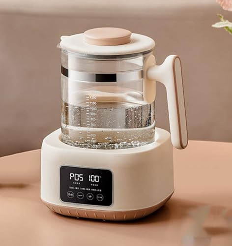 ZHXIANG Milk Warmer,Healthy Tea Pot,Hot Milk Warmer,Multifunctional Thermostatic Kettle,72 Hours Constant Temperature,1.3l Large Capacity white