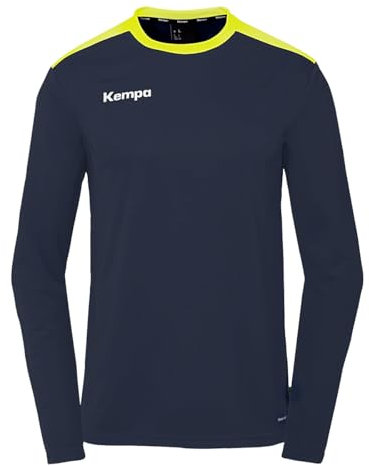 Kempa Unisex Emotion 27 Langarmshirt Sweatshirt, Marine/Fluo Gelb, M EU