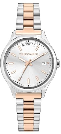 Trussardi Orologio Donna, Tempo, Data, Analogico, Cinturino in Acciaio, Collezione City Life - R2453170501